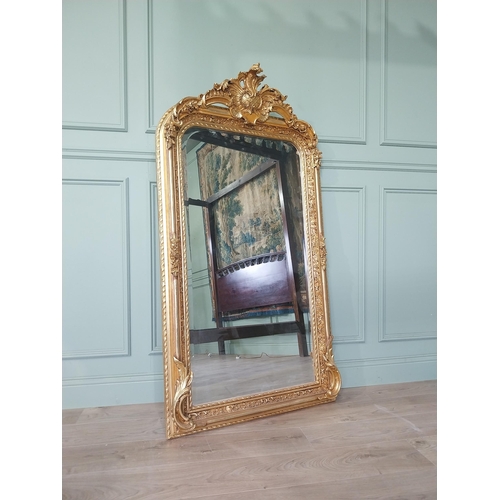 2090 - Decorative French gilt wall mirror in the Victorian style {158 cm H x 85 cm W}.