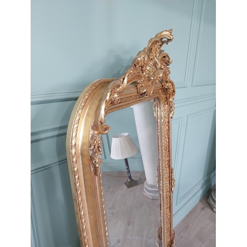 2090 - Decorative French gilt wall mirror in the Victorian style {158 cm H x 85 cm W}.