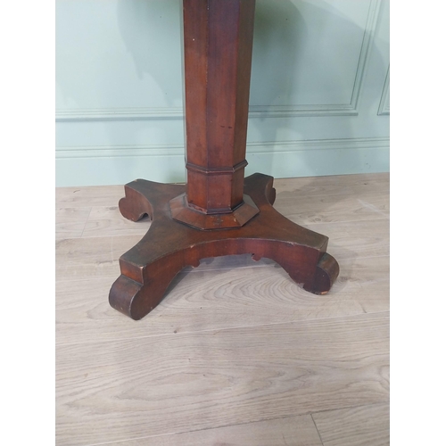 2092 - Willian IV Gothic revival mahogany centre table raised on platform base {71 cm H x 77 cm Dia.}.