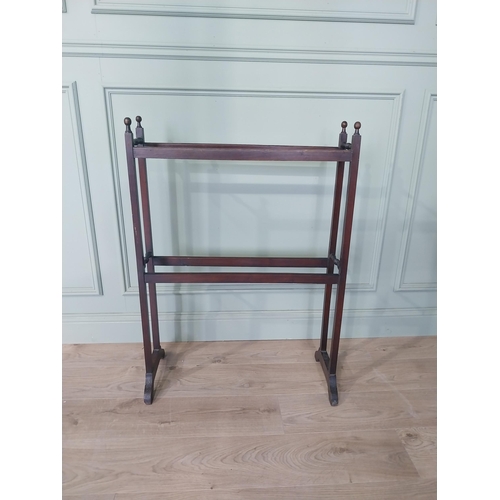 2093 - Edwardian mahogany towel rail {96 cm H x 70 cm W x 33 cm D].