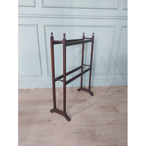 2093 - Edwardian mahogany towel rail {96 cm H x 70 cm W x 33 cm D].