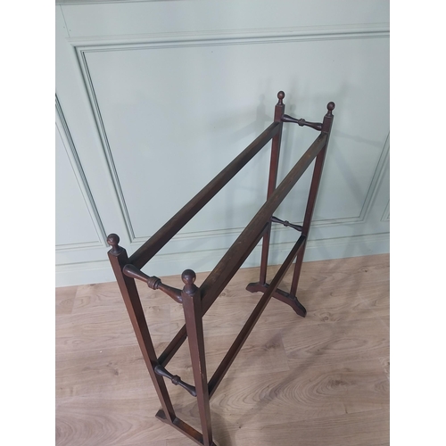 2093 - Edwardian mahogany towel rail {96 cm H x 70 cm W x 33 cm D].