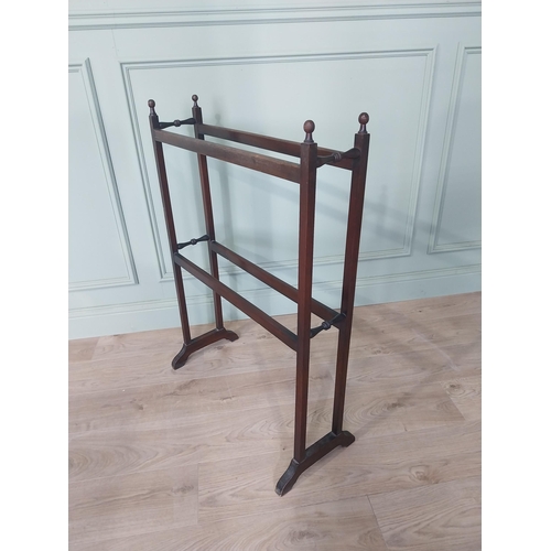 2093 - Edwardian mahogany towel rail {96 cm H x 70 cm W x 33 cm D].