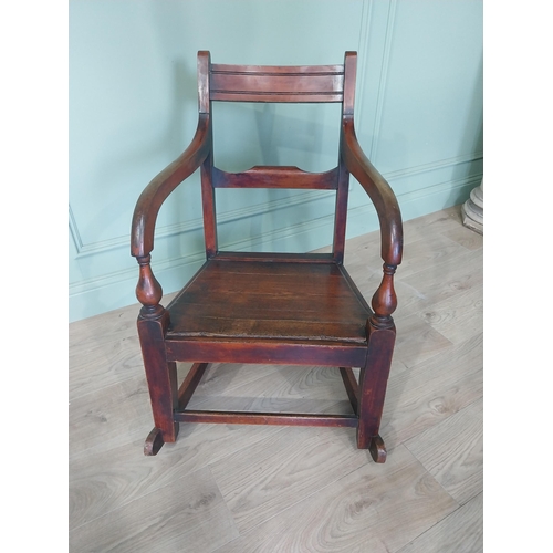 2096 - 19th C. ash and elm rocking armchair {84 cm H x 58 cm W x 68 cm D}.