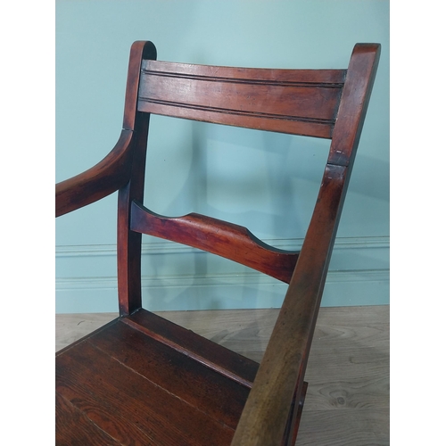 2096 - 19th C. ash and elm rocking armchair {84 cm H x 58 cm W x 68 cm D}.