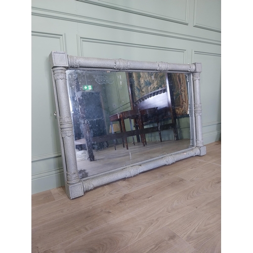 2097 - William IV stone effect painted overmantle mirror {96 cm H 145 cm W}.