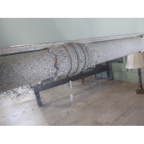 2097 - William IV stone effect painted overmantle mirror {96 cm H 145 cm W}.