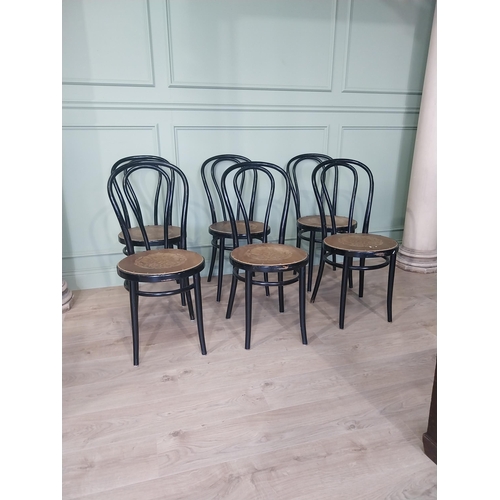 2099 - Set of four Edwardian bentwood chairs {90 cm H x 38 cm W x 38 cm D}.