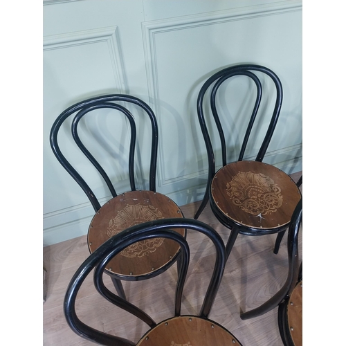 2099 - Set of four Edwardian bentwood chairs {90 cm H x 38 cm W x 38 cm D}.