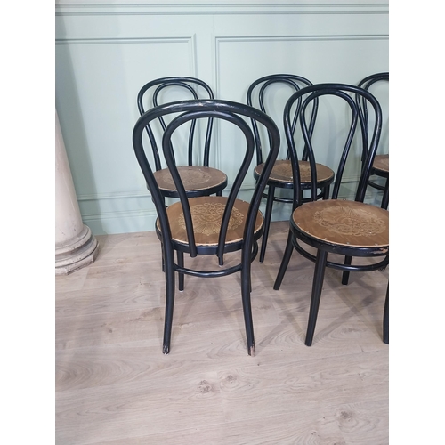 2099 - Set of four Edwardian bentwood chairs {90 cm H x 38 cm W x 38 cm D}.