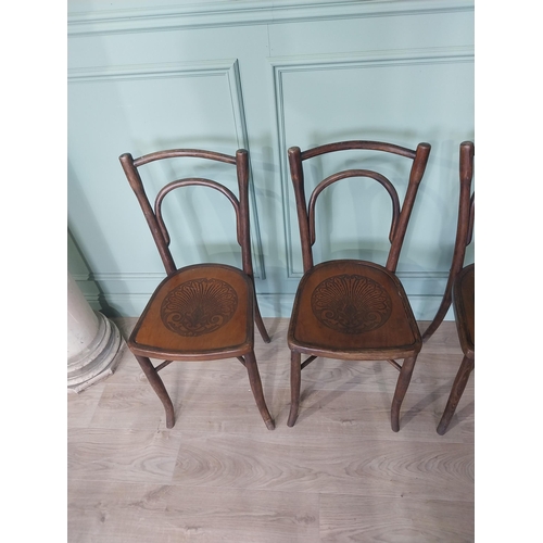 2106 - Set of four Edwardian bentwood chairs {90 cm H x 38 cm W x 38 cm D}.