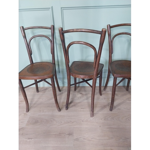 2106 - Set of four Edwardian bentwood chairs {90 cm H x 38 cm W x 38 cm D}.