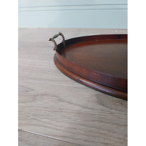 2110 - 19th C. mahogany and satinwood inlaid serving tray {6 cm H x 57 cm W x 37 cm D}.