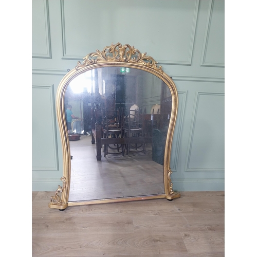 2113 - 19th C. giltwood overmantle mirror {146 cm H x 130 cm W}.