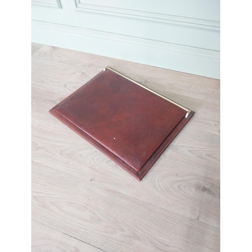 2118 - Vintage leather and brass writing slope {55 cm H x 42 cm D}.