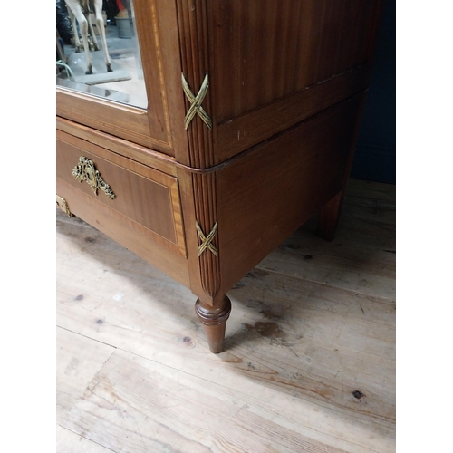 370 - Good quality Edwardian Kingwood wardrobe with two mirrored doors over two drawers and ormolu mounted... 