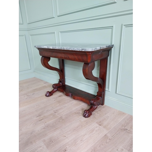 52 - William IV console table with marble top and single drawer in the frieze raised on platform base and... 