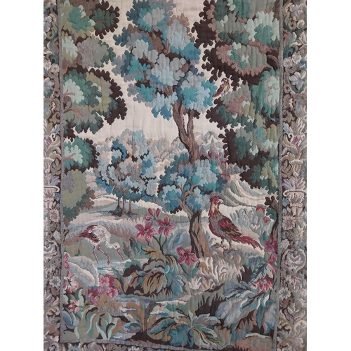 8 - Early 20th C. French tapestry Woodland scene {130 cm H x 90 cm W}.