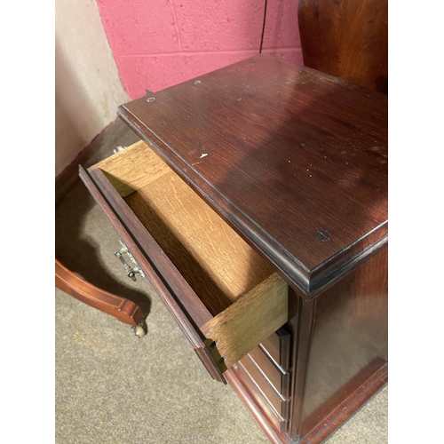 115 - 19th C. mahogany bank of five drawers {51cm  H  x 37cm W x 25cm D}.