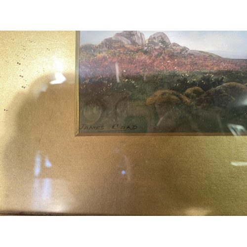 120 - Pair of early 20th C. James Coad Mountain scene watercolours mounted in gilt frames {30cm  H  x 40cm... 