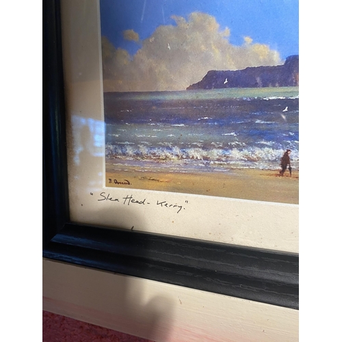 126 - Slea Head Kerry coloured print mounted in ebonised frame {25cm  H  x 30cm W}.