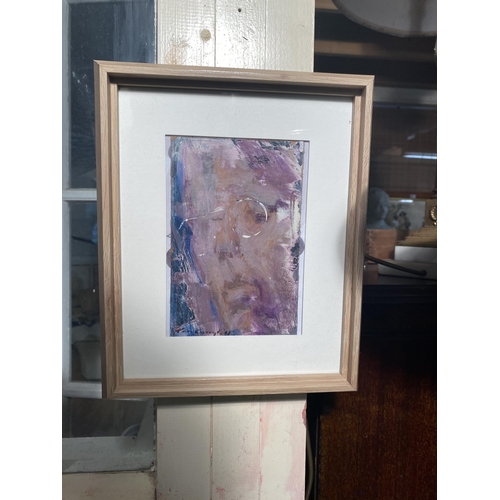 129 - Con Campbell Portrait of W.B Yeats oil on board mounted in pine frame {17cm  H  x 11cm W}.