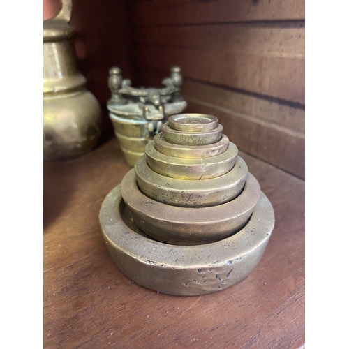 28 - Collection of 19th C. brass weights.