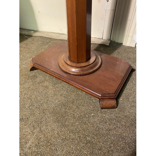 3 - William IV mahogany lamp table raised on turned column and platform base {68 cm H x 60 cm W x 45 cm ... 