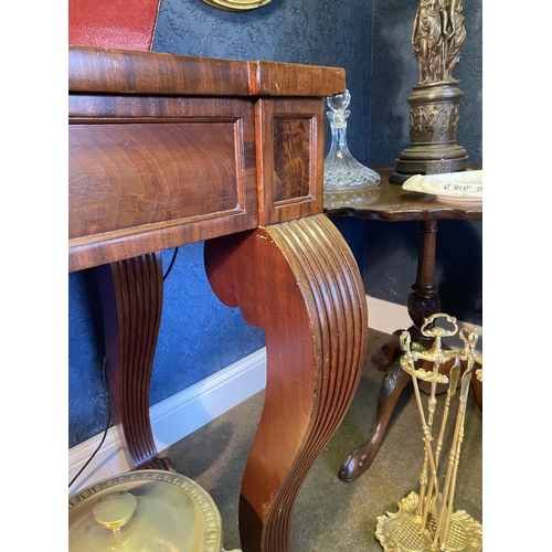 59 - Good quality Willian IV mahogany console table with single drawer in the frieze raised on cabriole l... 