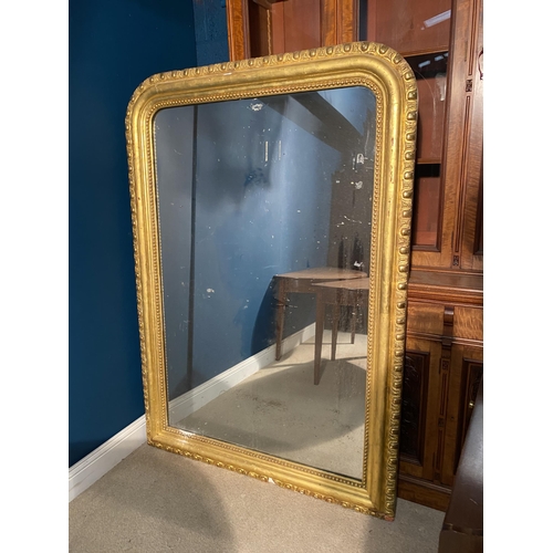 633 - 19th C. giltwood overmantle mirror with egg and dart moulding {177cm  H  x 122cm W}.