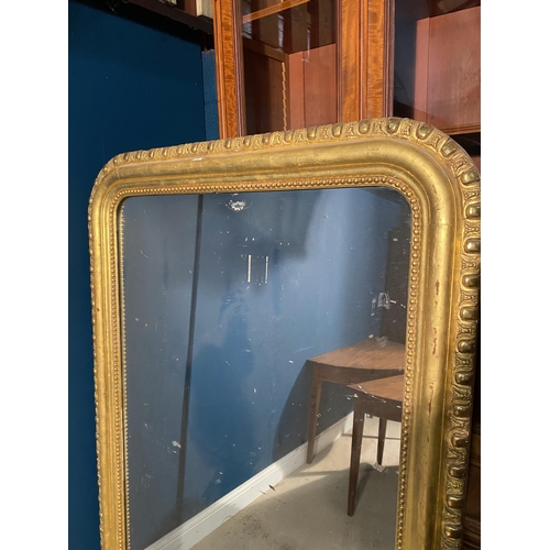 633 - 19th C. giltwood overmantle mirror with egg and dart moulding {177cm  H  x 122cm W}.