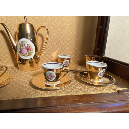 88 - Early 20th C. gilded ceramic fifteen piece coffee service.