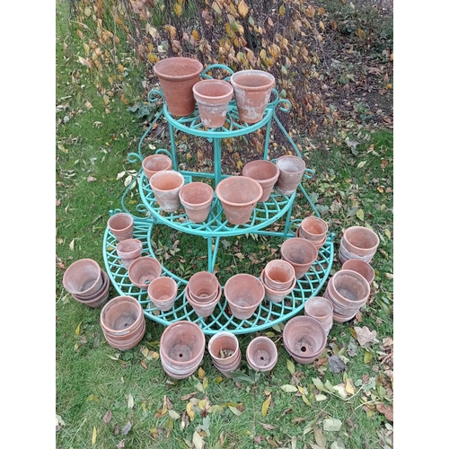 855 - Collection of fifty seven terracotta flower pots various sizes {}.