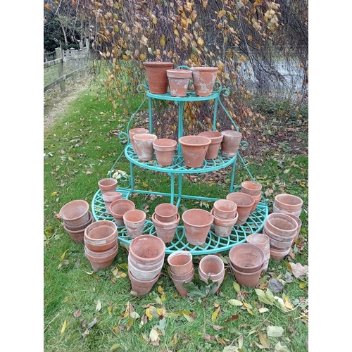 855 - Collection of fifty seven terracotta flower pots various sizes {}.