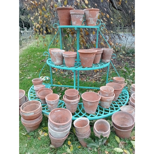 855 - Collection of fifty seven terracotta flower pots various sizes {}.