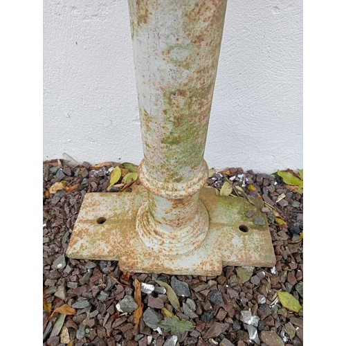 879A - Pair of cast iron columns {Base W 41cm x D 20cm x H 255cm x Dia 10cm }.