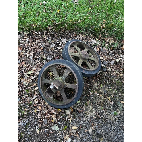 869 - Pair of early 20th C. wheels {50cm Dia.}.