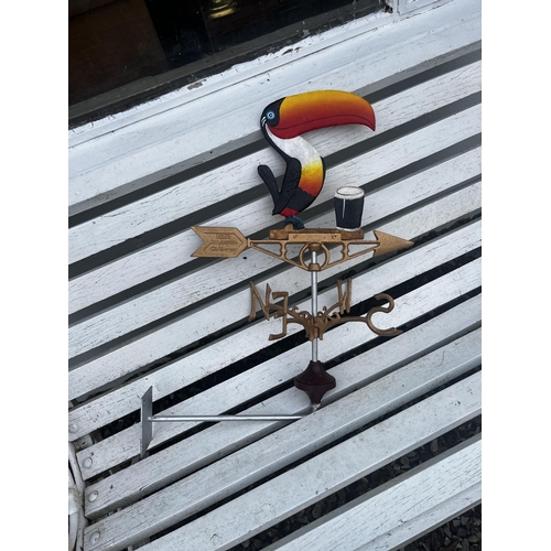 875 - Cast iron Toucan weather vane {70 cm H x 60  cm Dia.}.