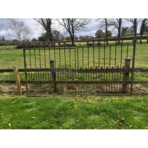 898 - Pair of 19th C. gates with spear tops {140 cm H x 268 cm W}.