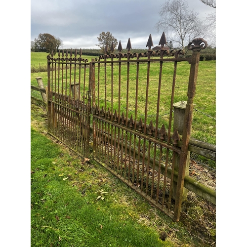 898 - Pair of 19th C. gates with spear tops {140 cm H x 268 cm W}.