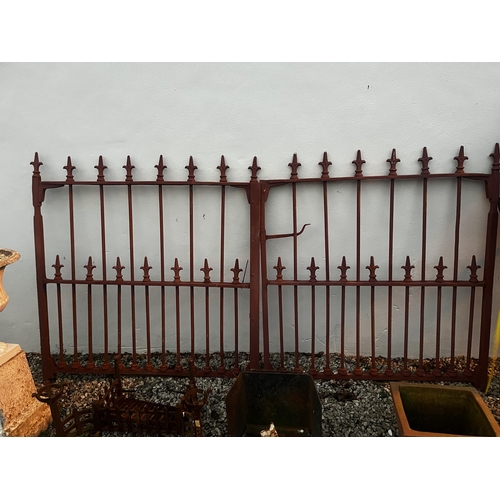 920 - Pair of Victorian cast iron gates {145 cm H x 275 cm W}.