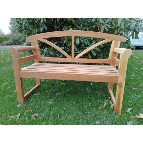 921 - Teak garden bench {H 90cm x W 133cm x D 48cm}.