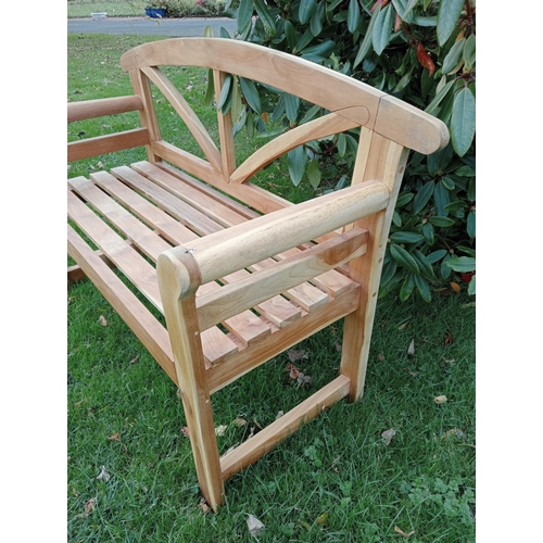 921 - Teak garden bench {H 90cm x W 133cm x D 48cm}.