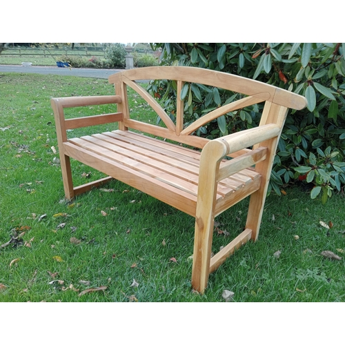 921 - Teak garden bench {H 90cm x W 133cm x D 48cm}.