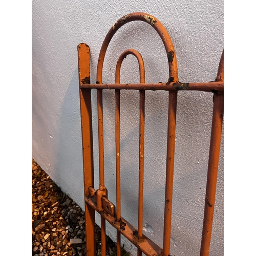 928 - Small wrought iron garden gate {94 cm H x 70 cm W}.