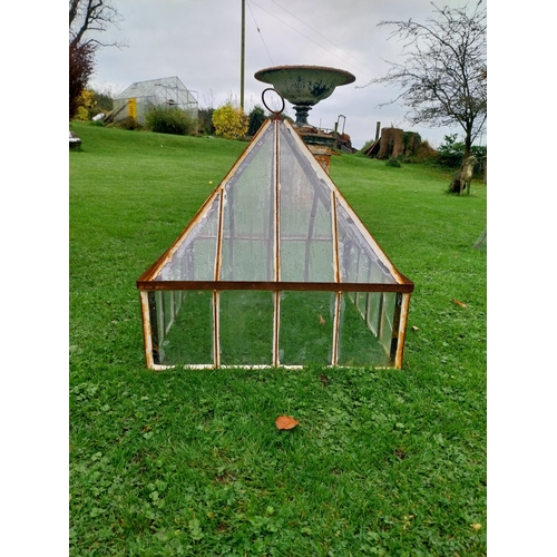 865 - Wrought iron and glass garden cloche {80 cm H x 70 cm W x 70 cm D}.