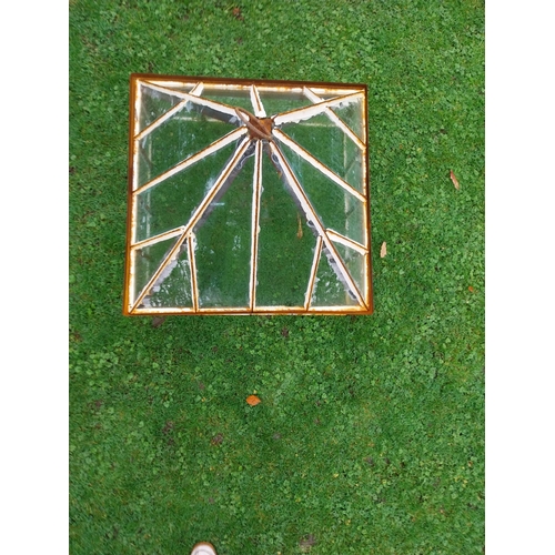 865 - Wrought iron and glass garden cloche {80 cm H x 70 cm W x 70 cm D}.