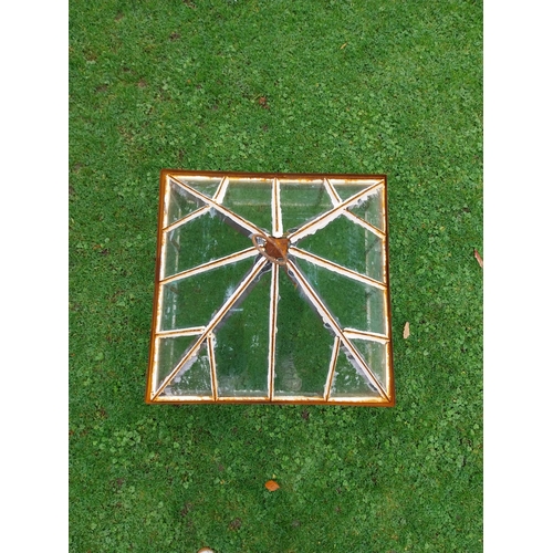 865 - Wrought iron and glass garden cloche {80 cm H x 70 cm W x 70 cm D}.