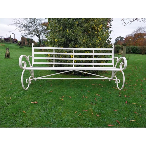 898A - Decorative metal garden bench {97 cm H x 200 cm W x 99 cm D}.