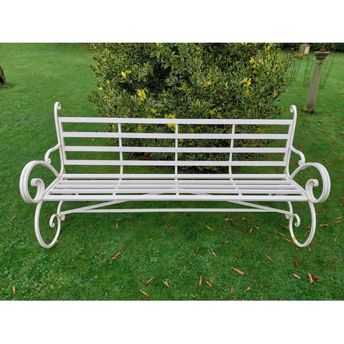 898A - Decorative metal garden bench {97 cm H x 200 cm W x 99 cm D}.